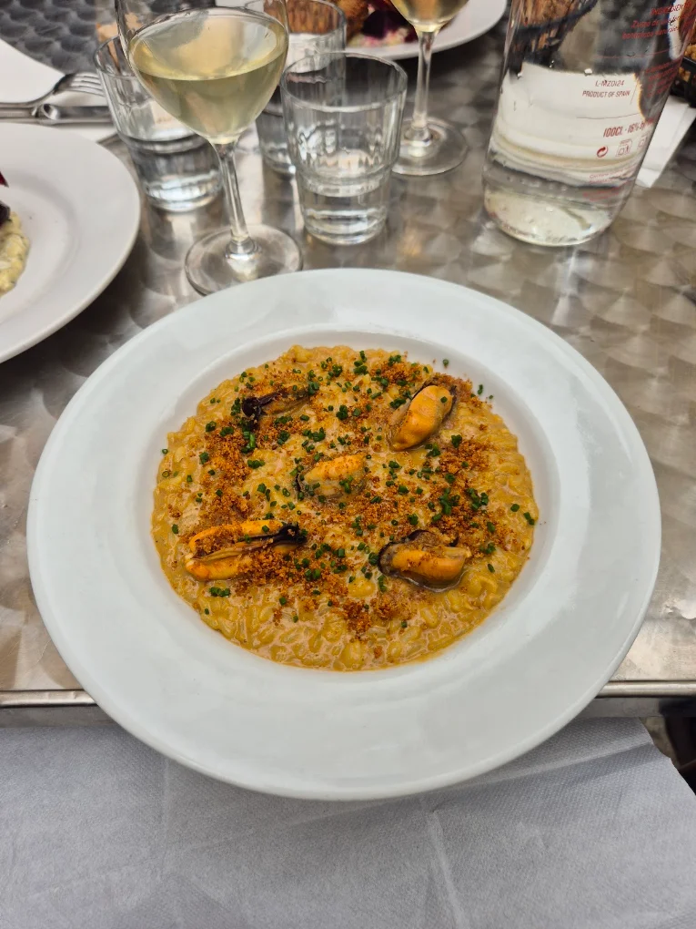 Risotto crémeux aux moules et poutargue